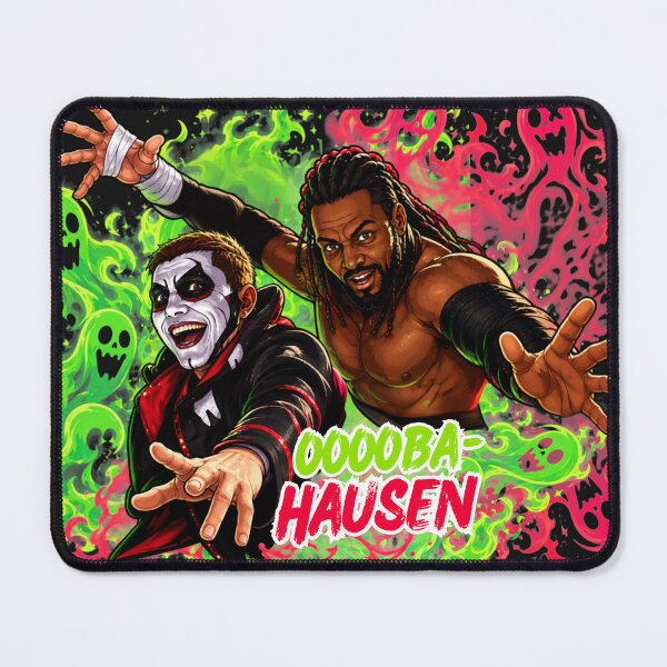 Item preview, OOOOBA-HAUSEN - Neon Horror Wrestling Tag Team Fan Art designed and sold by PufferPhishDzn.