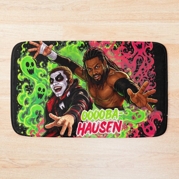 Item preview, OOOOBA-HAUSEN - Neon Horror Wrestling Tag Team Fan Art designed and sold by PufferPhishDzn.