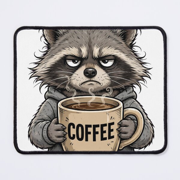 Item preview, Grumpy Raccoon Coffee Funny Tired Meme designed and sold by Ameir12.