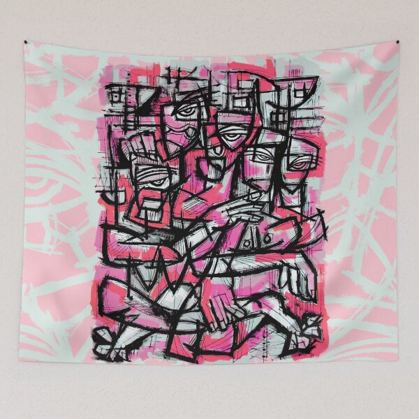 Item preview, FUCHSIA CUBISM: GEOMETRIC ENCOUNTER designed and sold by supernikol.
