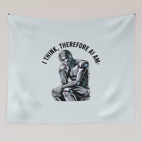 Item preview, I Think, Therefore AI Am – Funny AI Robot Philosophy Humor designed and sold by Jollys-ArtShop.