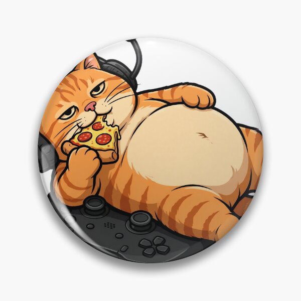 Item preview, Fat Cat Gaming Controller Pizza Funny Gamer designed and sold by Ameir12.