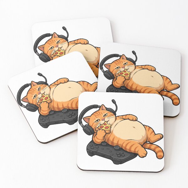 Item preview, Fat Cat Gaming Controller Pizza Funny Gamer designed and sold by Ameir12.