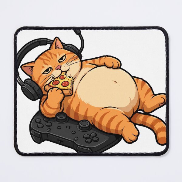 Item preview, Fat Cat Gaming Controller Pizza Funny Gamer designed and sold by Ameir12.