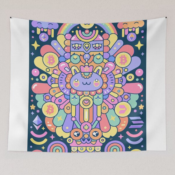 Item preview, Vibrant Cosmic Crypto Rainbow Totem designed and sold by Romgora.