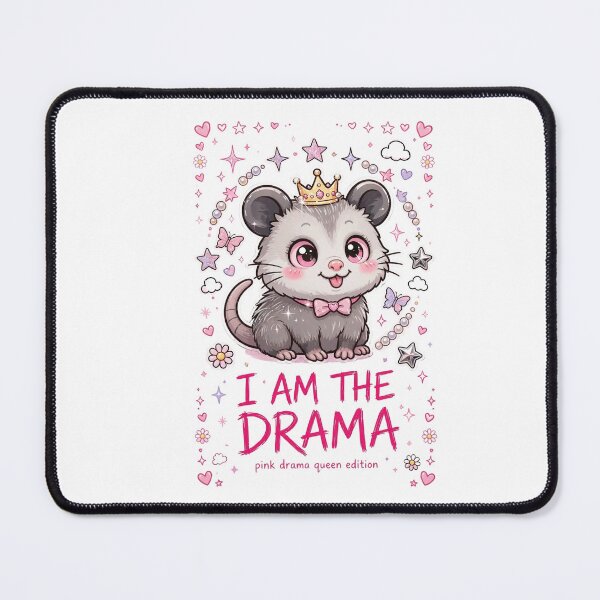 Item preview, I Am The Drama Pink Drama Queen Edition - Cute Kawaii Possum Princess designed and sold by HealingEraInk.