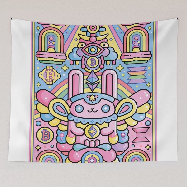 Item preview, Whimsical Pastel Crypto Visionary Bunny designed and sold by Romgora.