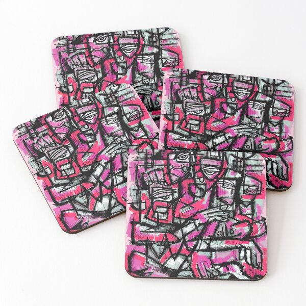 Item preview, FUCHSIA CUBISM: GEOMETRIC ENCOUNTER designed and sold by supernikol.