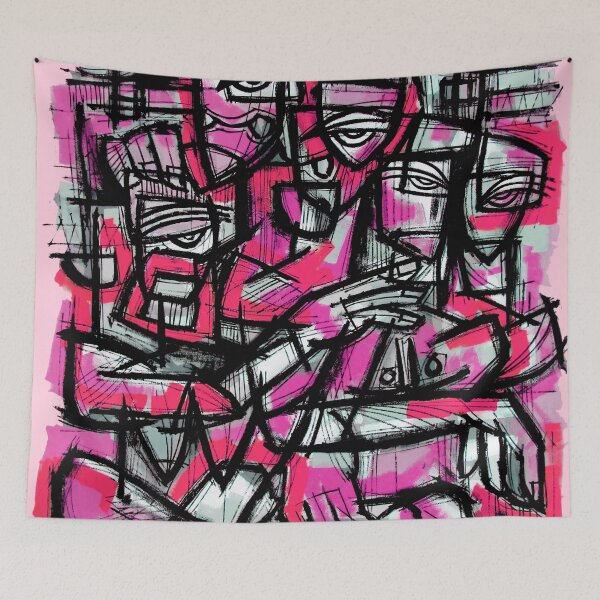 Item preview, FUCHSIA CUBISM: GEOMETRIC ENCOUNTER designed and sold by supernikol.