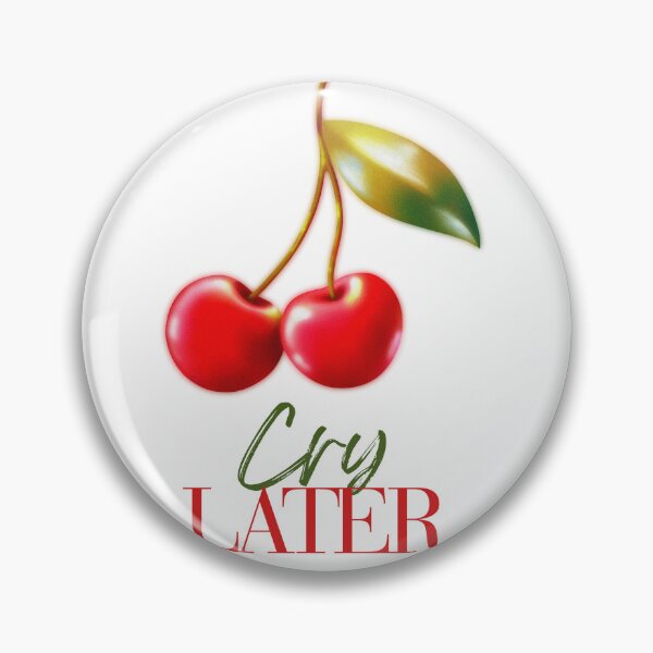 Item preview, Cry Later Sticker | Cherry Graphic | Cute Y2K Sad Girl Retro Aesthetic designed and sold by FIGGITY FERN.
