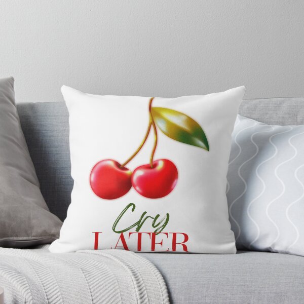 Item preview, Cry Later Sticker | Cherry Graphic | Cute Y2K Sad Girl Retro Aesthetic designed and sold by FIGGITY FERN.