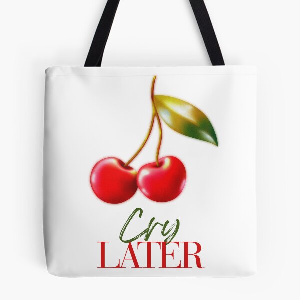 Item preview, Cry Later Sticker | Cherry Graphic | Cute Y2K Sad Girl Retro Aesthetic designed and sold by FIGGITY FERN.
