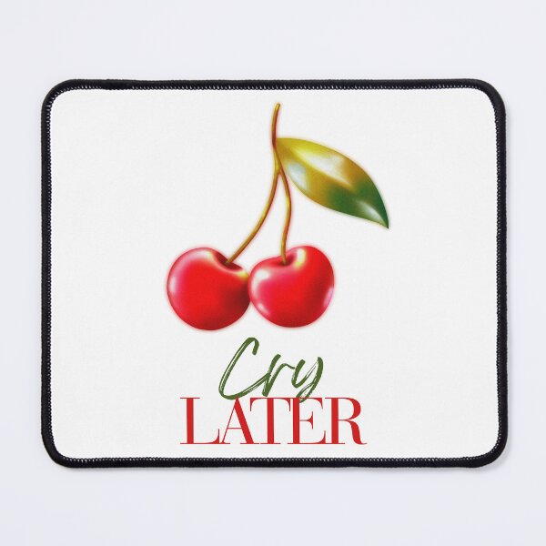Item preview, Cry Later Sticker | Cherry Graphic | Cute Y2K Sad Girl Retro Aesthetic designed and sold by FIGGITY FERN.