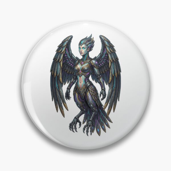 Item preview, Cyber Sirin Bird Woman Mythical Creature designed and sold by CalmFrameArt.