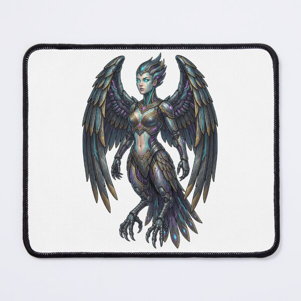 Item preview, Cyber Sirin Bird Woman Mythical Creature designed and sold by CalmFrameArt.