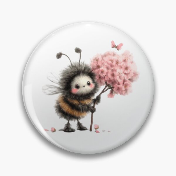 Item preview, Cute Bee with Pink Flowers designed and sold by vanndhi.