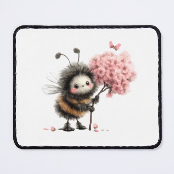 Item preview, Cute Bee with Pink Flowers designed and sold by vanndhi.