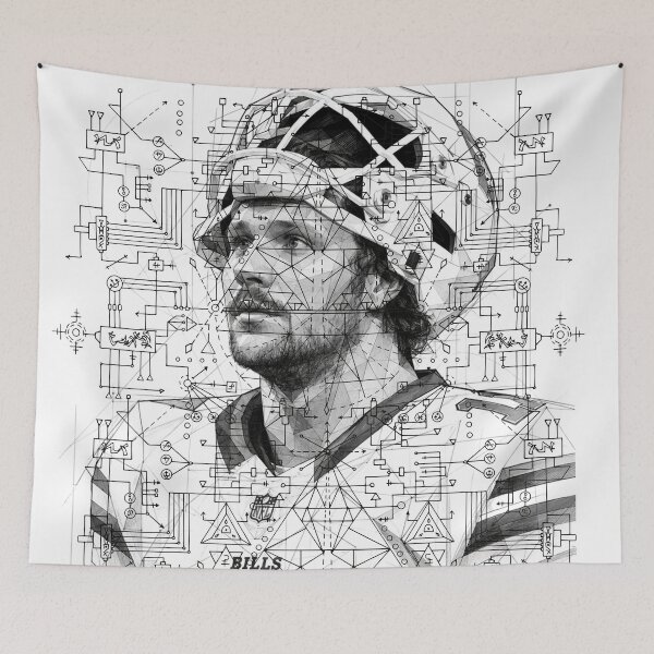 Item preview, Buffalo Football QB #17 Schematic Sketch designed and sold by Cucuzeus.