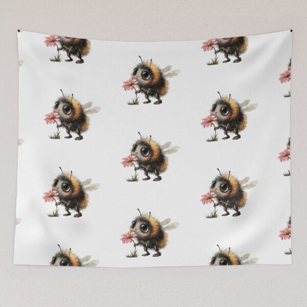 Item preview, Adorable Bee Holding a Flower designed and sold by vanndhi.