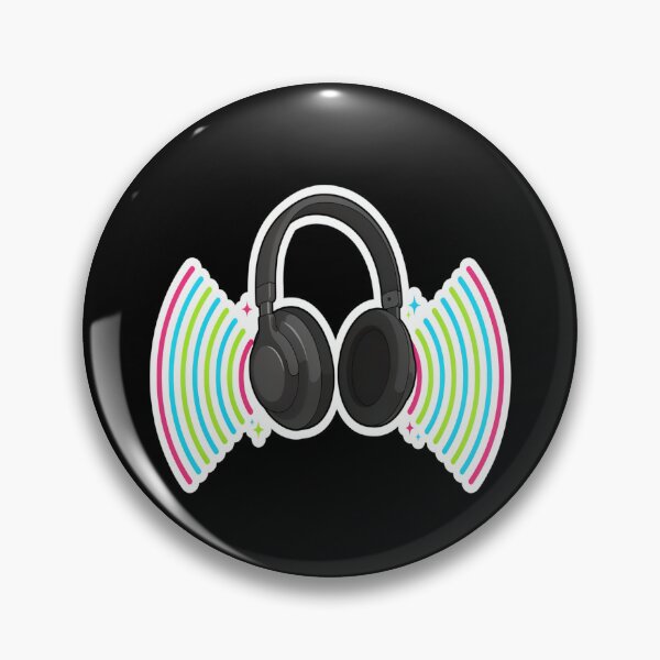 Item preview, Neon Headphones – Modern Soundwave Music Design designed and sold by Midnight Veil Designs.