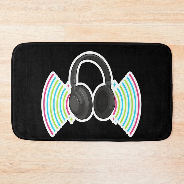 Item preview, Neon Headphones – Modern Soundwave Music Design designed and sold by Midnight Veil Designs.