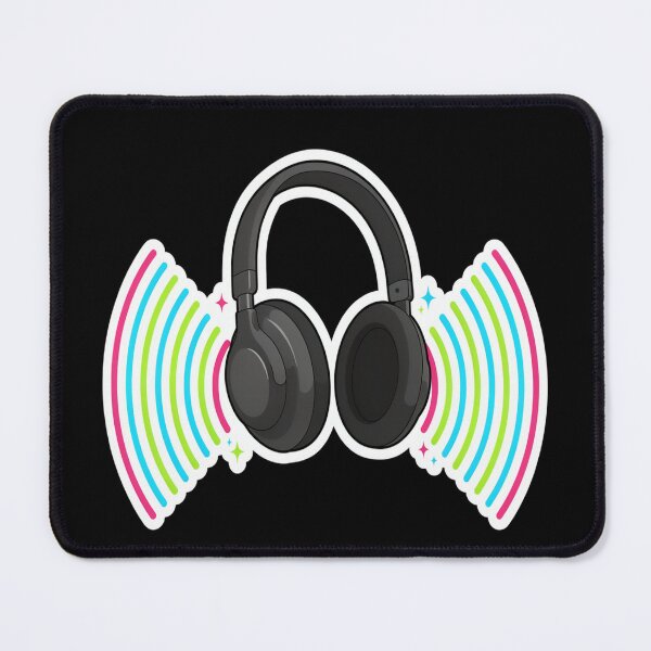 Item preview, Neon Headphones – Modern Soundwave Music Design designed and sold by Midnight Veil Designs.
