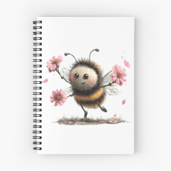 Item preview, Cheerful Bee with Pink Flowers designed and sold by vanndhi.