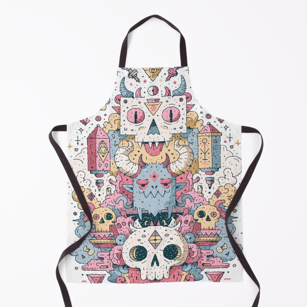 Item preview, Maximalist Doodle Monster Skull Robot Art designed and sold by Romgora.