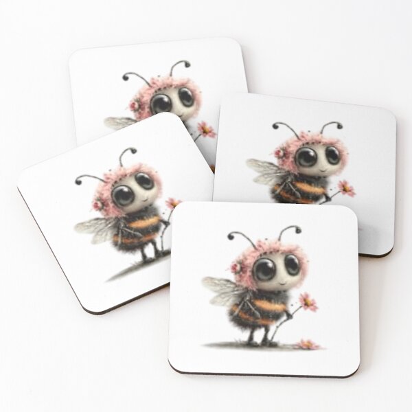 Item preview, Adorable Bee Holding a Flower designed and sold by vanndhi.