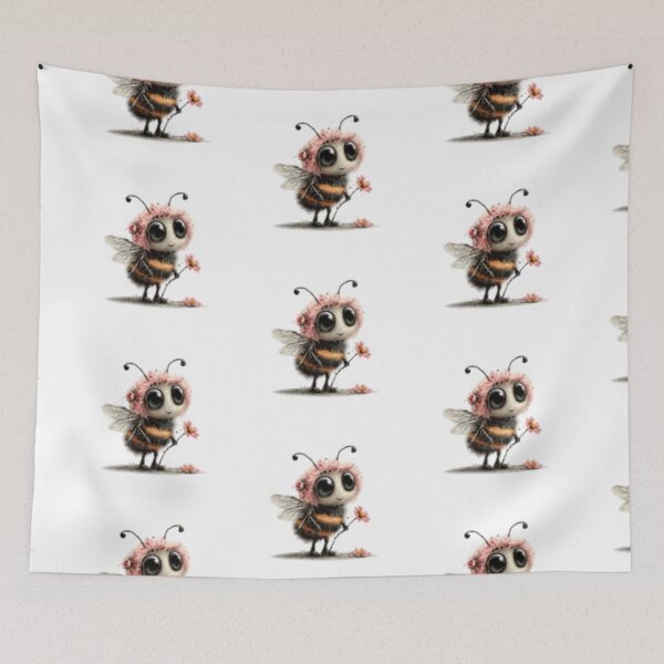 Item preview, Adorable Bee Holding a Flower designed and sold by vanndhi.