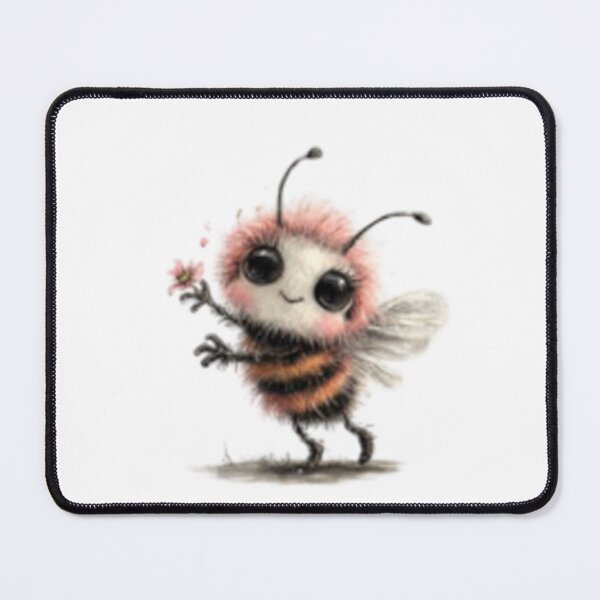 Item preview, Cute Fuzzy Bee Holding Flower designed and sold by vanndhi.