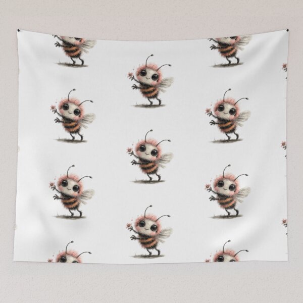 Item preview, Cute Fuzzy Bee Holding Flower designed and sold by vanndhi.