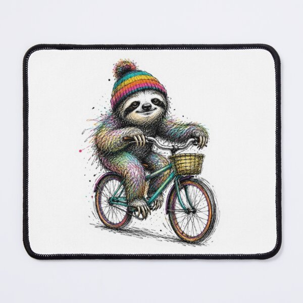 Item preview, Colorful Scribble Art Sloth on Bicycle designed and sold by Snurly.