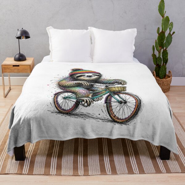 Item preview, Colorful Scribble Art Sloth on Bicycle designed and sold by Snurly.