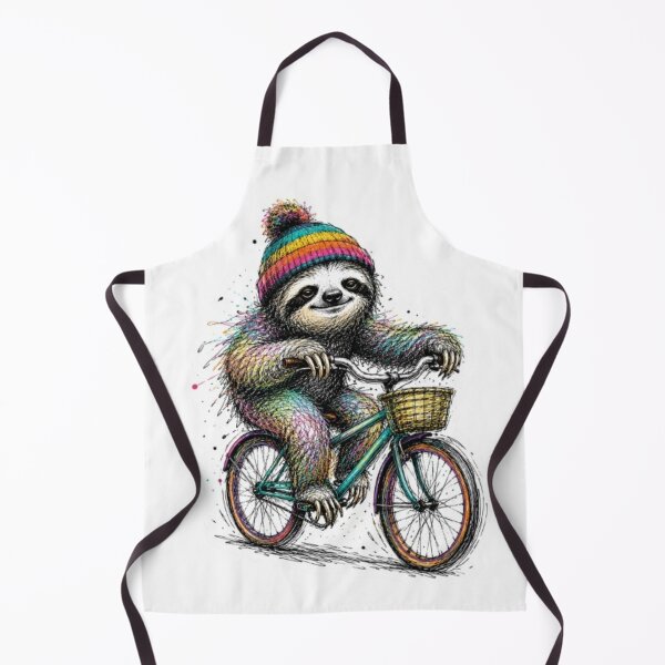 Item preview, Colorful Scribble Art Sloth on Bicycle designed and sold by Snurly.