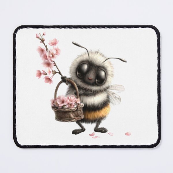 Item preview, Adorable Bee Holding Cherry Blossoms designed and sold by vanndhi.