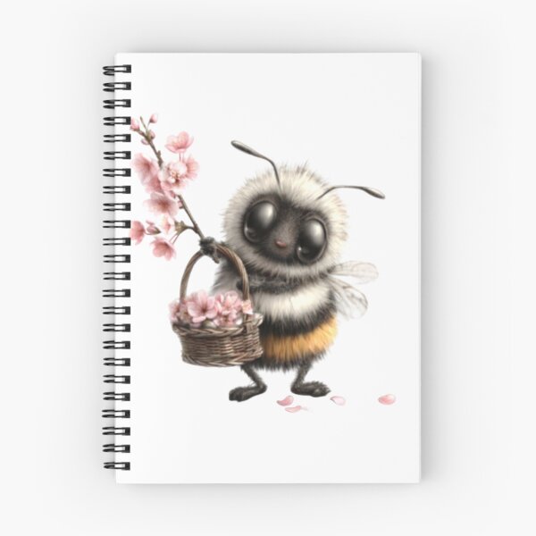 Item preview, Adorable Bee Holding Cherry Blossoms designed and sold by vanndhi.