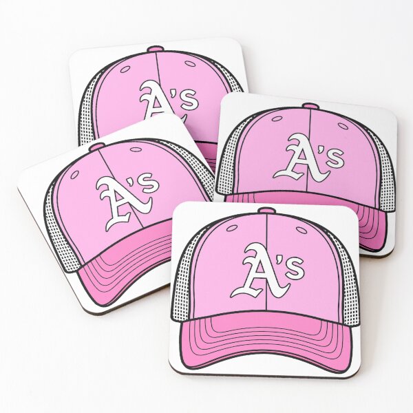 Item preview, Pink A's Baseball Cap - Cute Aesthetic Varsity Hat Sticker designed and sold by PufferPhishDzn.