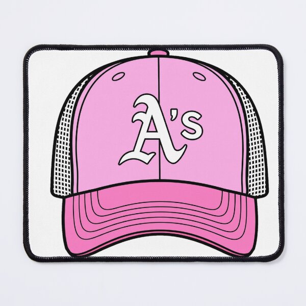 Item preview, Pink A's Baseball Cap - Cute Aesthetic Varsity Hat Sticker designed and sold by PufferPhishDzn.