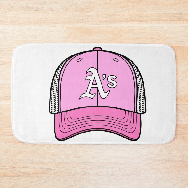 Item preview, Pink A's Baseball Cap - Cute Aesthetic Varsity Hat Sticker designed and sold by PufferPhishDzn.