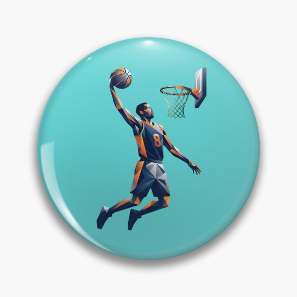 Item preview, Geometric Faceted Basketball Player Action Silhouette designed and sold by CourtVibe.
