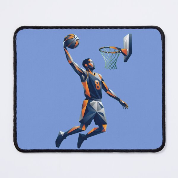 Item preview, Geometric Faceted Basketball Player Action Silhouette designed and sold by CourtVibe.
