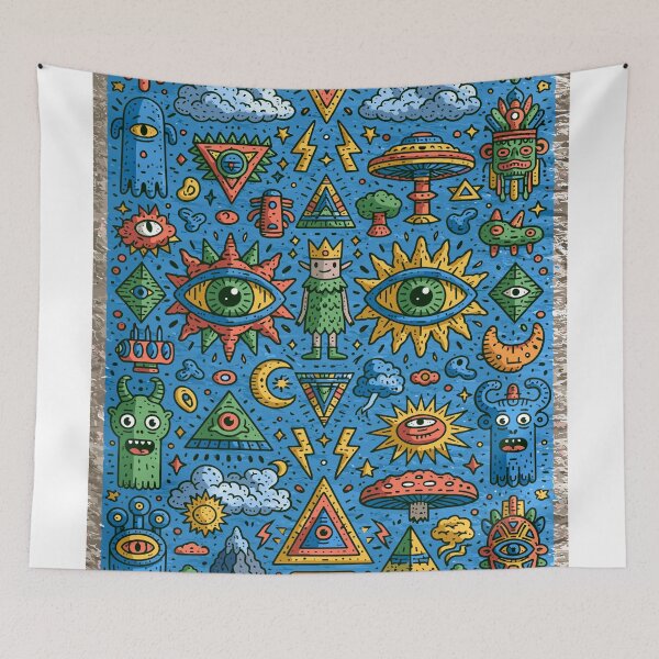 Item preview, Vibrant Psychedelic Mystical Creature Pattern designed and sold by Romgora.