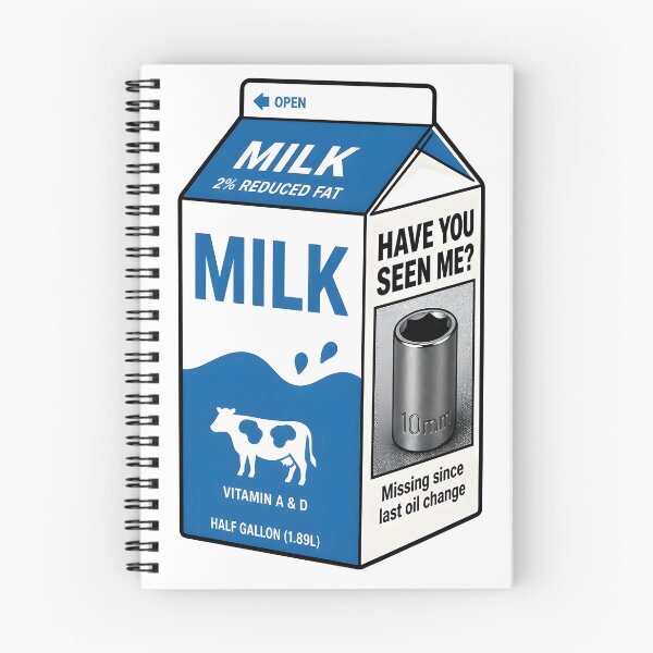 Item preview, Title: Have You Seen Me 10mm Socket Milk Carton Mechanic designed and sold by ThirdShiftLab.