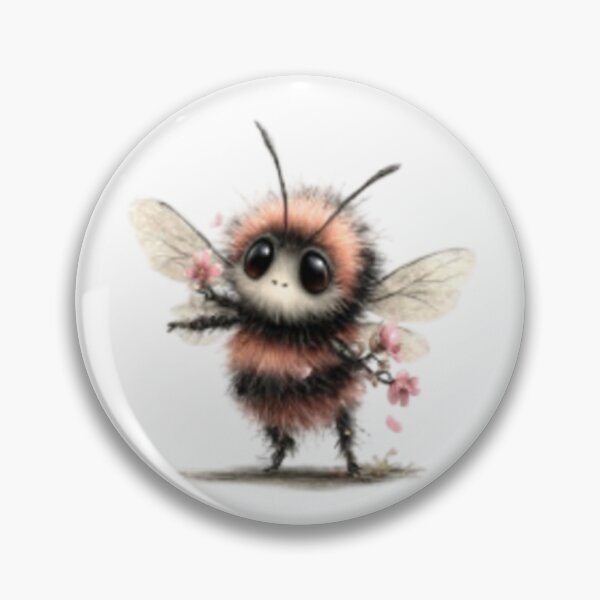 Item preview, Cute Fuzzy Bee with Flowers designed and sold by vanndhi.