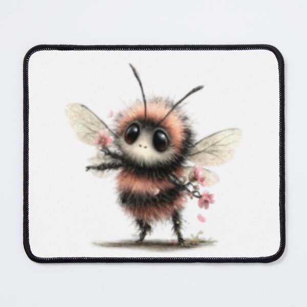 Item preview, Cute Fuzzy Bee with Flowers designed and sold by vanndhi.
