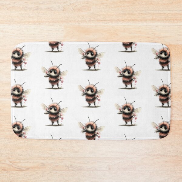 Item preview, Cute Fuzzy Bee with Flowers designed and sold by vanndhi.