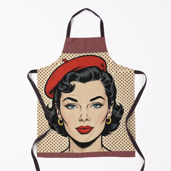 Item preview, Emerald Pop Art Woman Red Beret - Vintage Retro Comic Portrait designed and sold by MAISON SYLVIE.