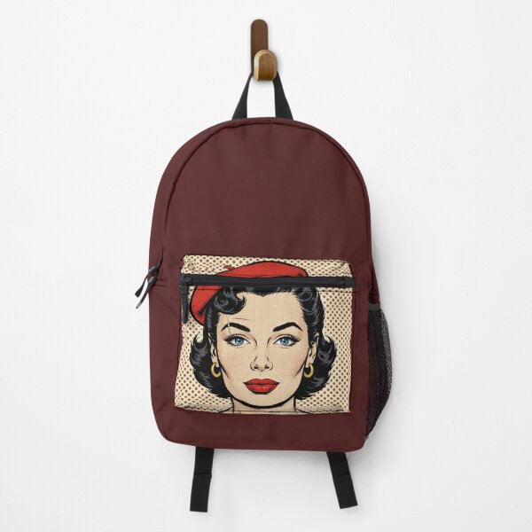 Item preview, Emerald Pop Art Woman Red Beret - Vintage Retro Comic Portrait designed and sold by MAISON SYLVIE.
