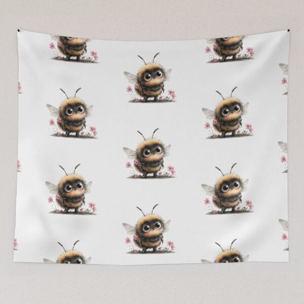 Item preview, Cute Fuzzy Bumblebee with Flowers designed and sold by vanndhi.